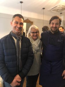 Martine et Bruno CHEVALLIER avec le chef étoilé Jason GOUZY restaurant LE PANTAGRUEL-Auvray Volailles